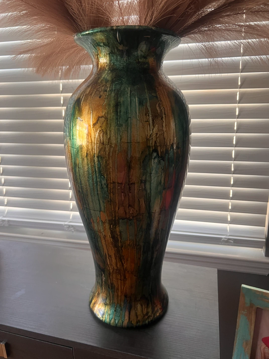 Decorative Vase with Feathers