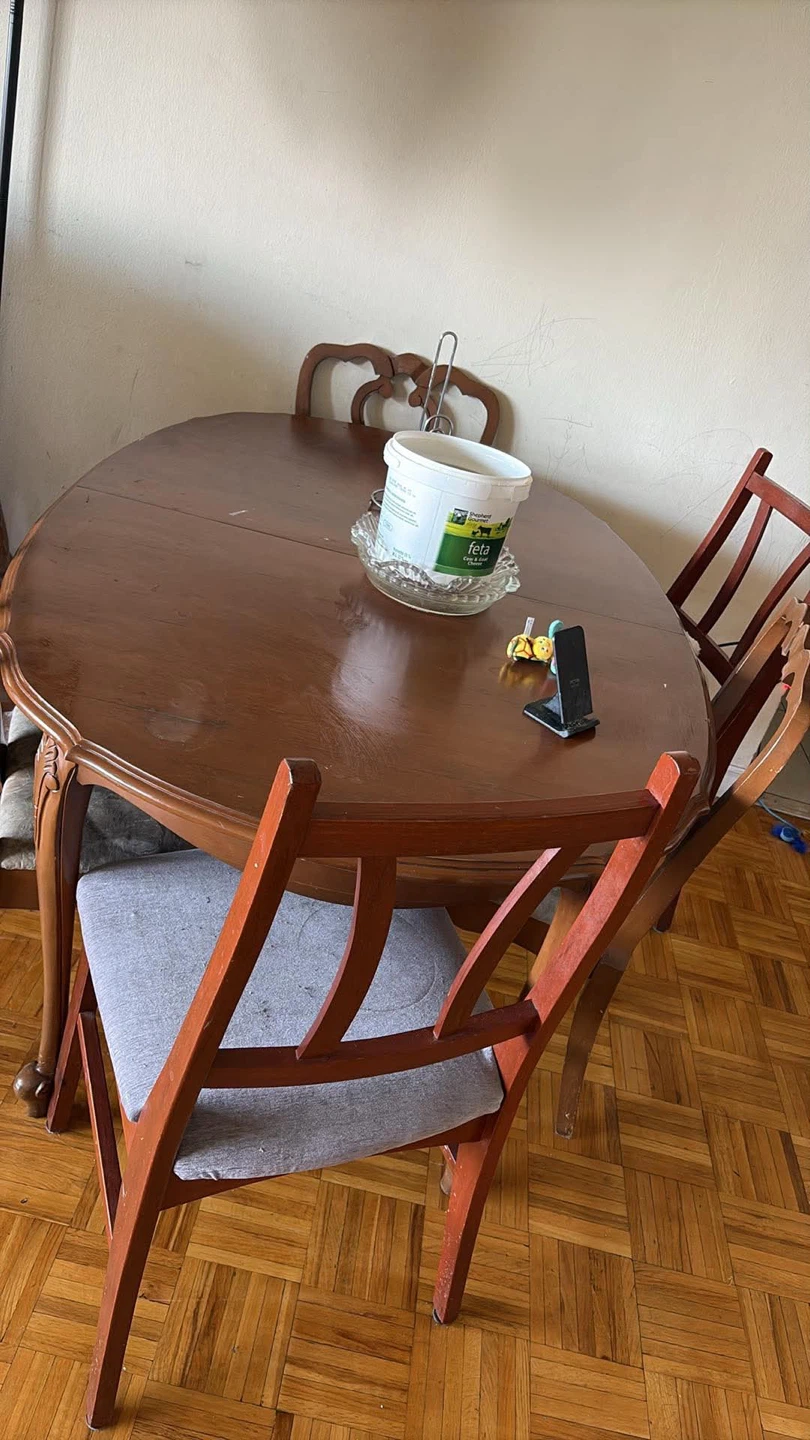 Wooden Dining Table with 4 Chairs