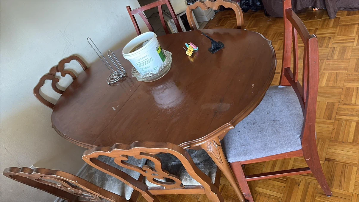 Wooden Dining Table with 4 Chairs - photo 2