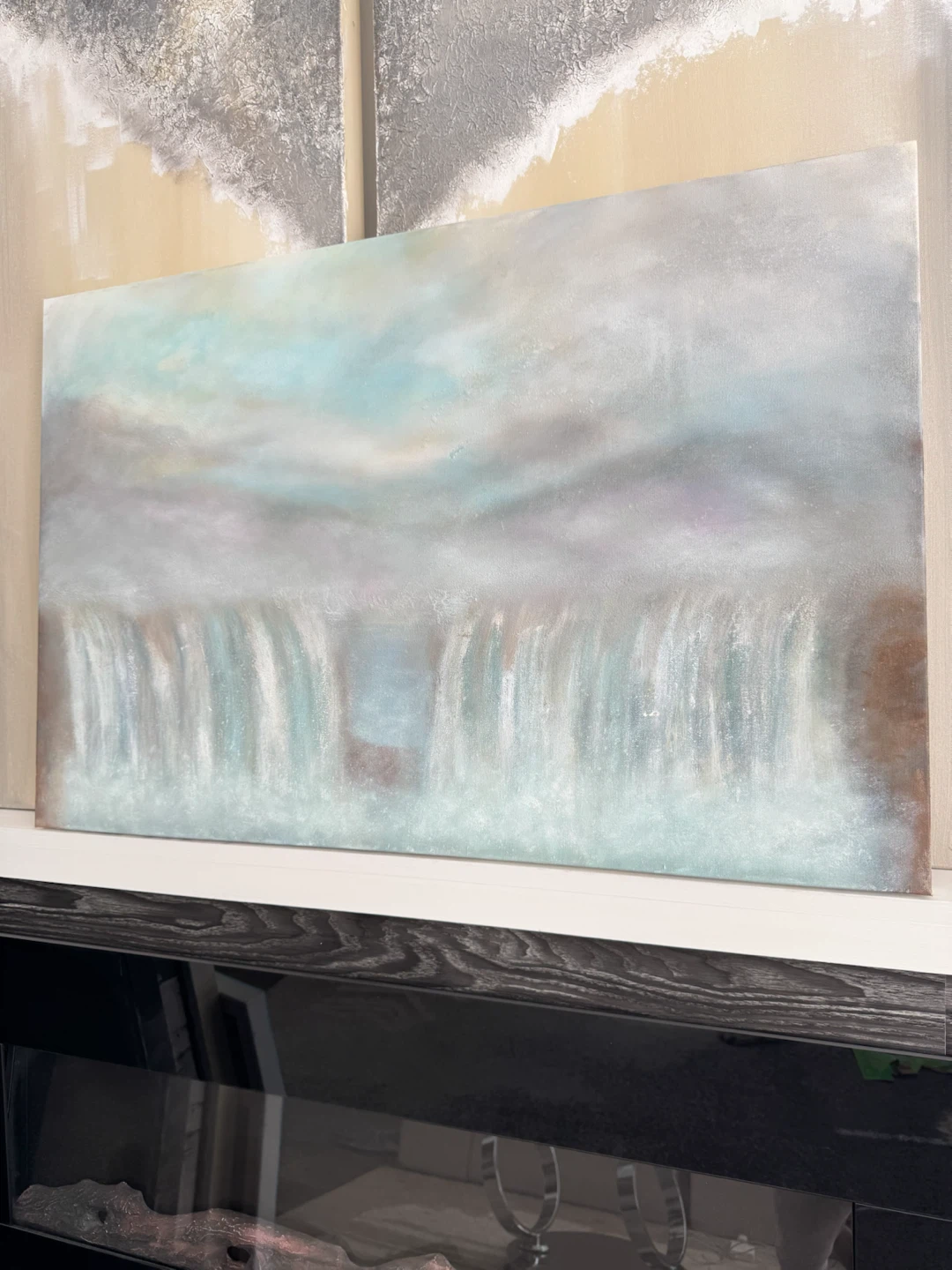 Large Landscape Waterfall Original Acrylic Painting