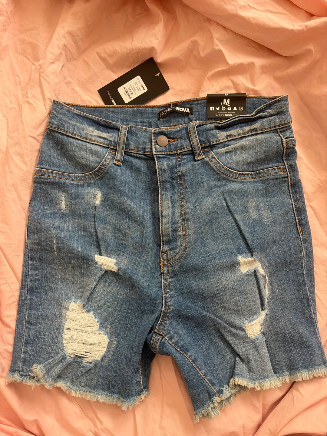 Fashion Nova Blue Denim Shorts