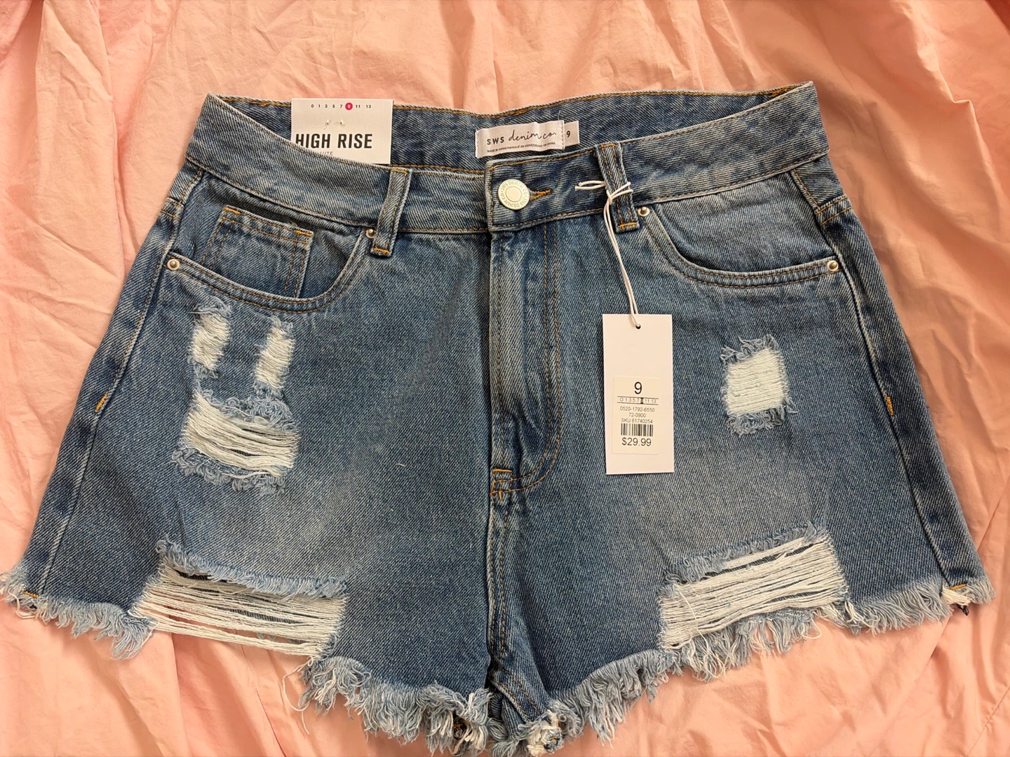 Urban Planet Ripped Blue Jean Shorts