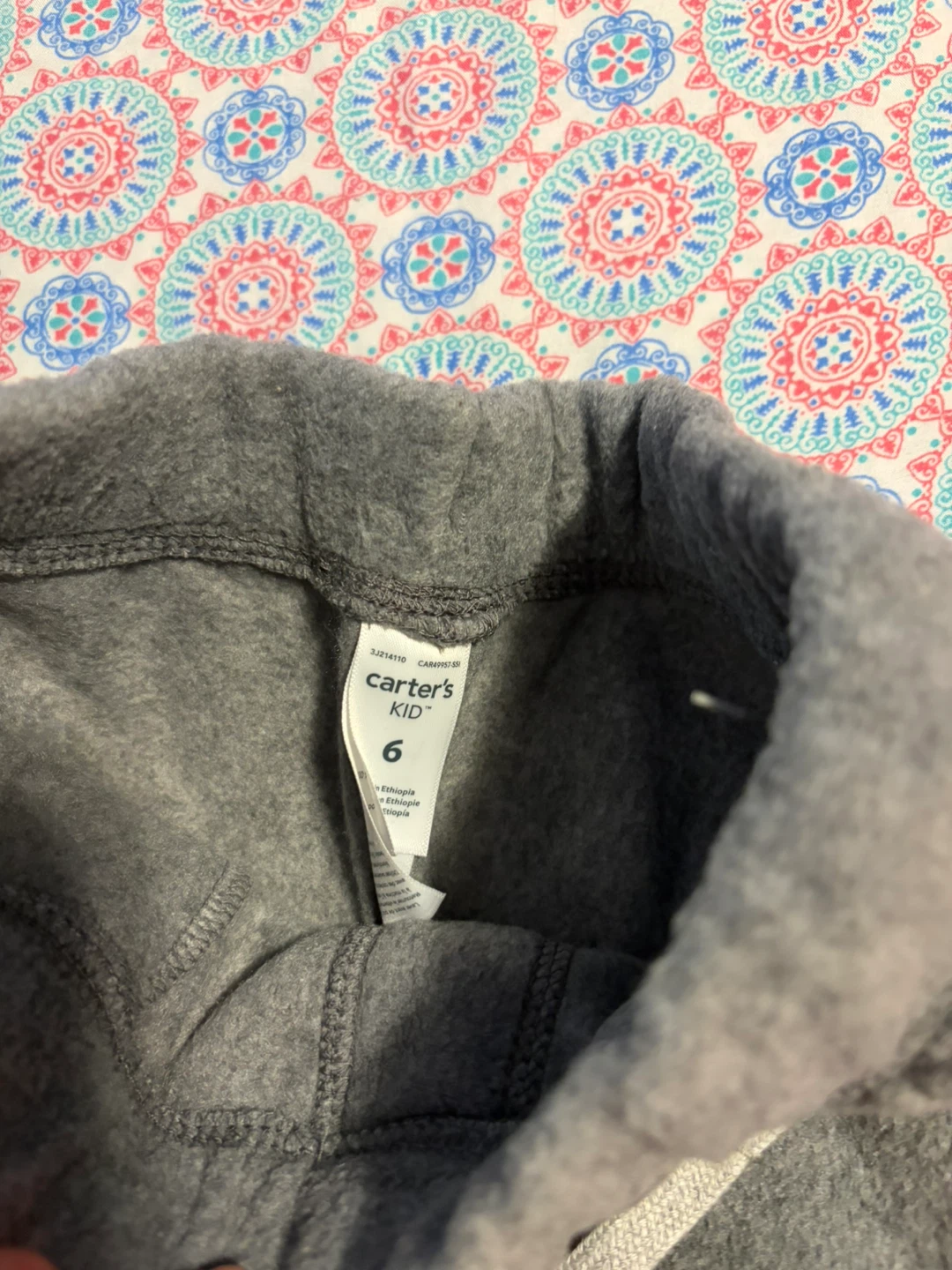 Carter's Kid's Grey Fleece Pants Size 6 - photo 2