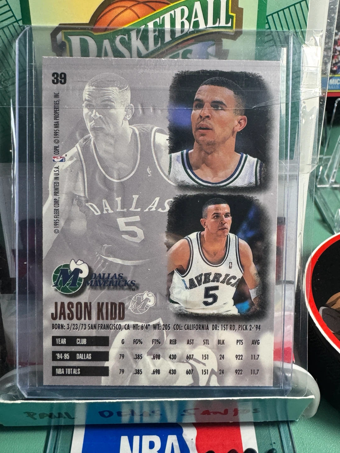 1995 Fleer Ultra Jason Kidd Dallas Mavericks Basketball Card - photo 4