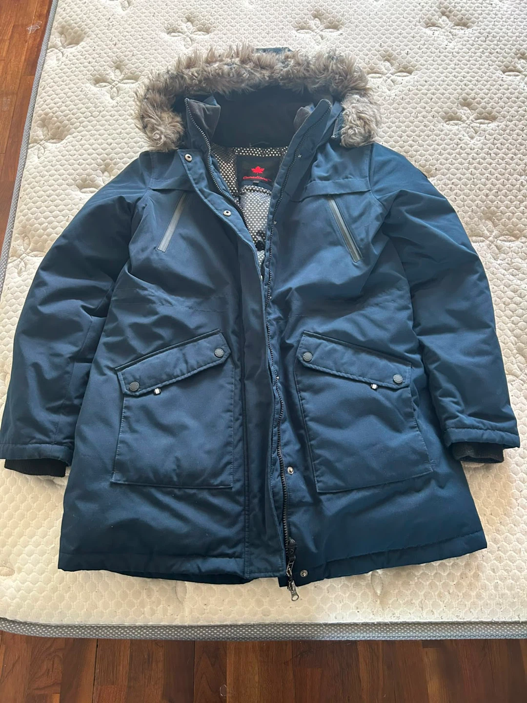 Canadians Navy Parka with Fur Hood
