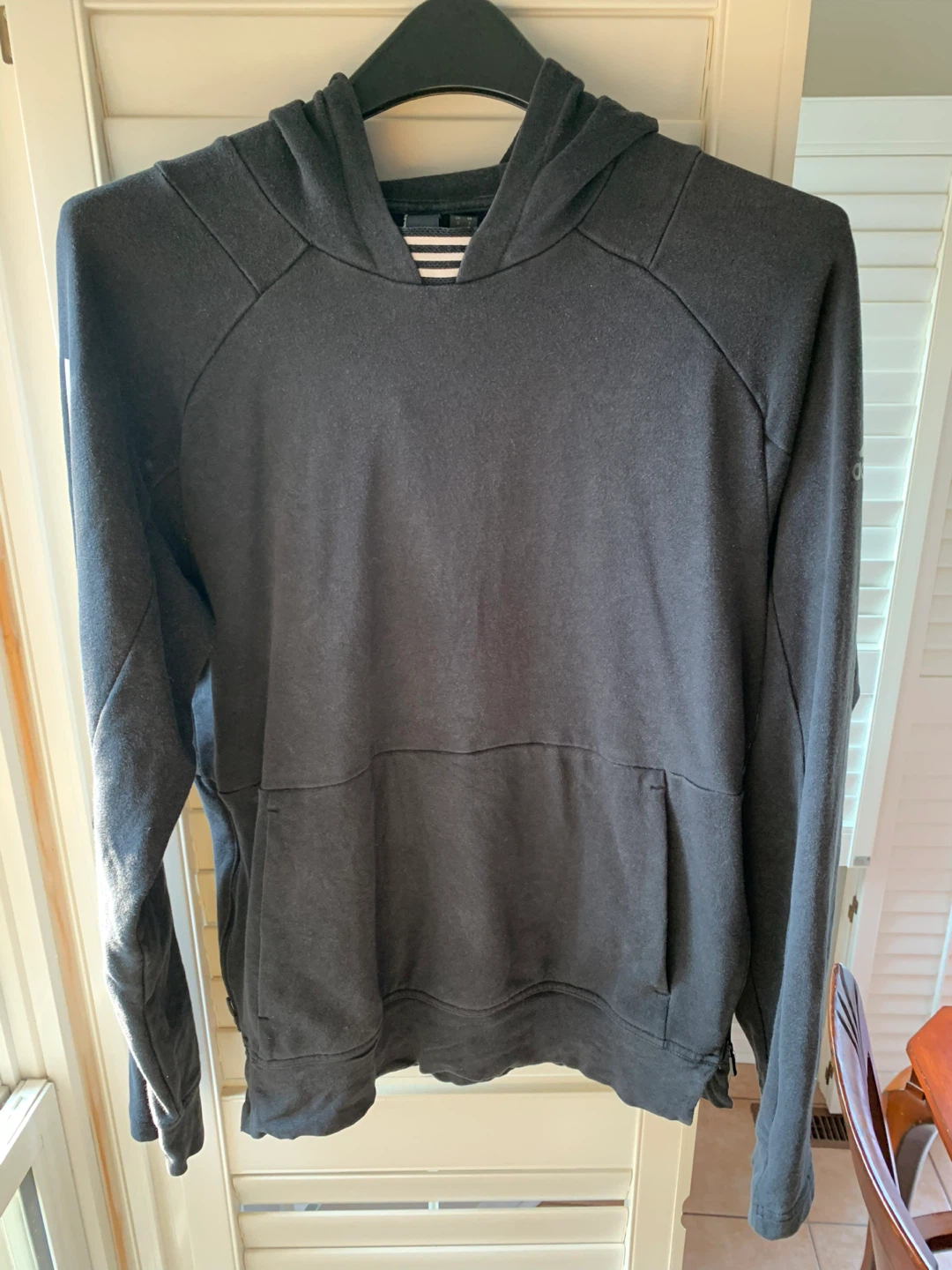 Men 3-Stripes Adidas Hooded Pullover Sweater