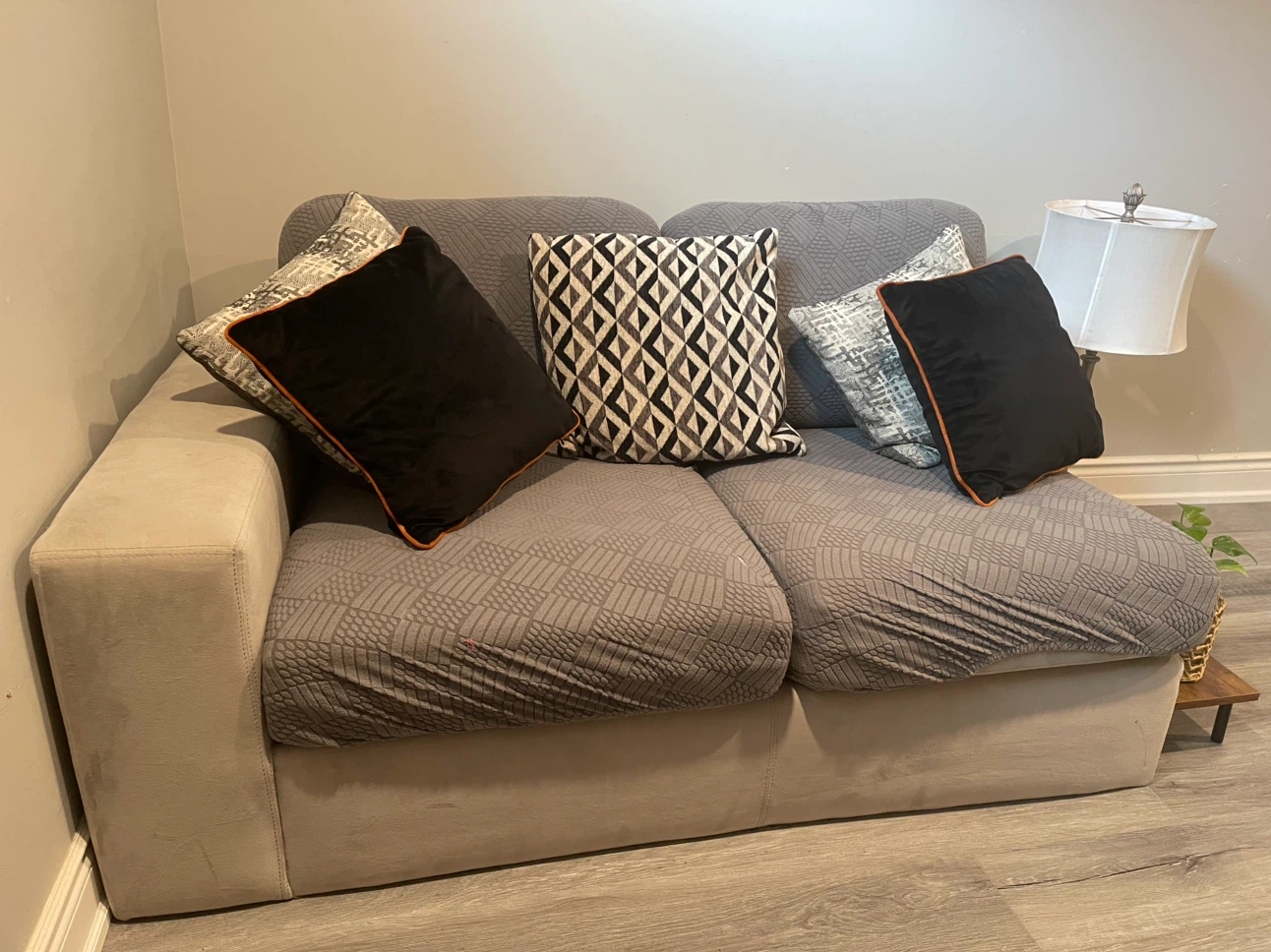 Grey Two-Seater Loveseat Sofa - photo 4
