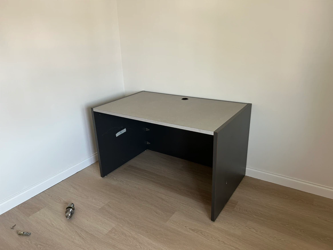 Dark Grey and White Office Desk