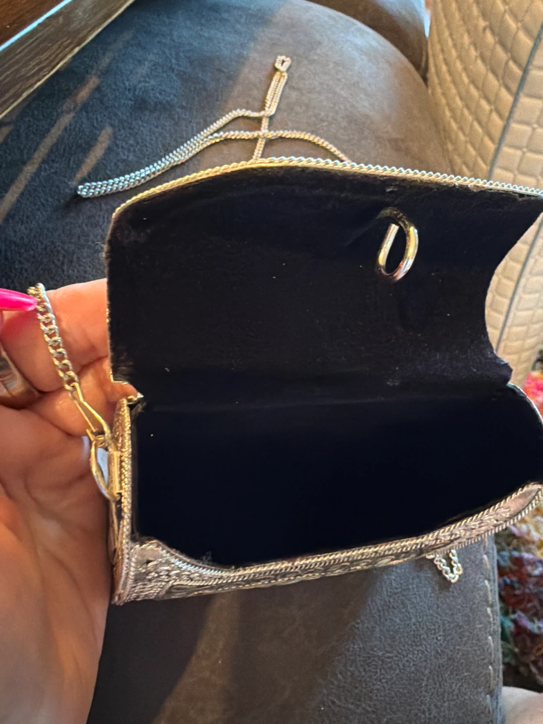 Karma Highway Ornate Clutches Evening Bag with Chain - photo 4