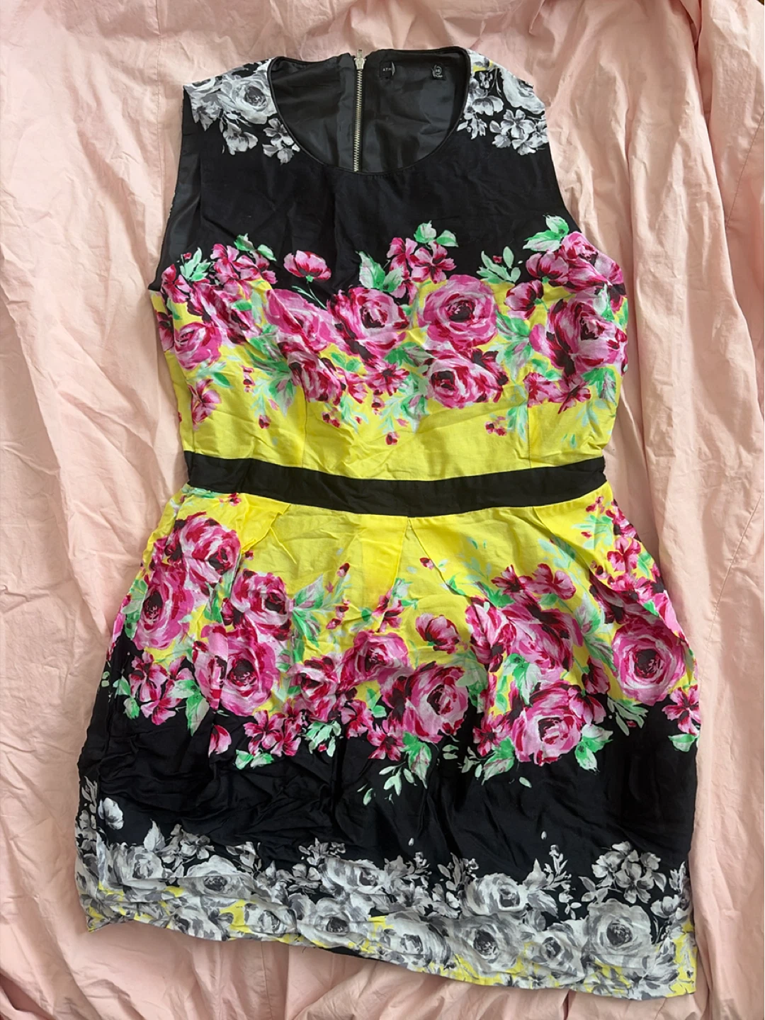 Black and Yellow Floral Dress