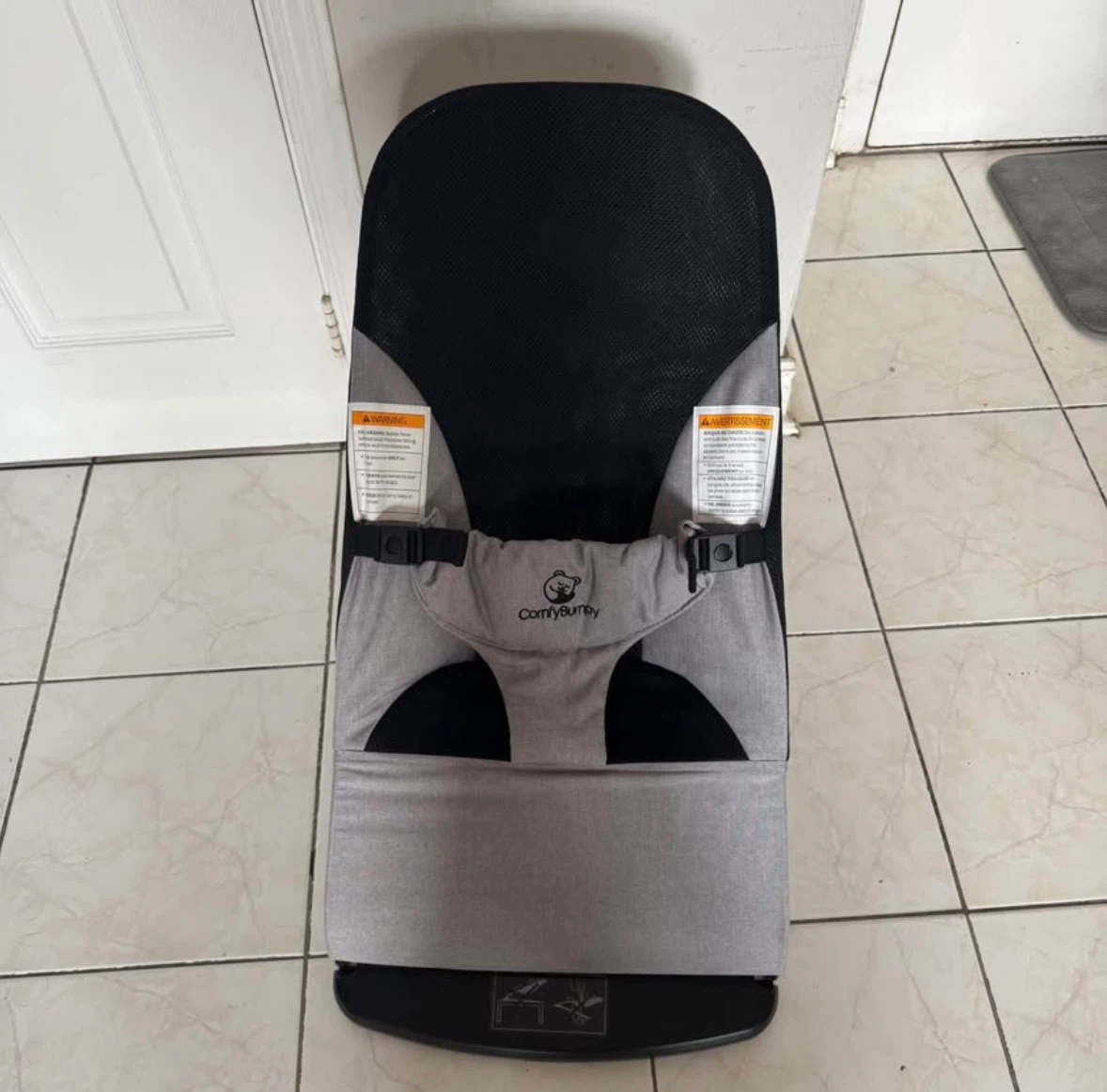 ComfyBumpy Ergonomic Baby Bouncer Seat - Grey - photo 3