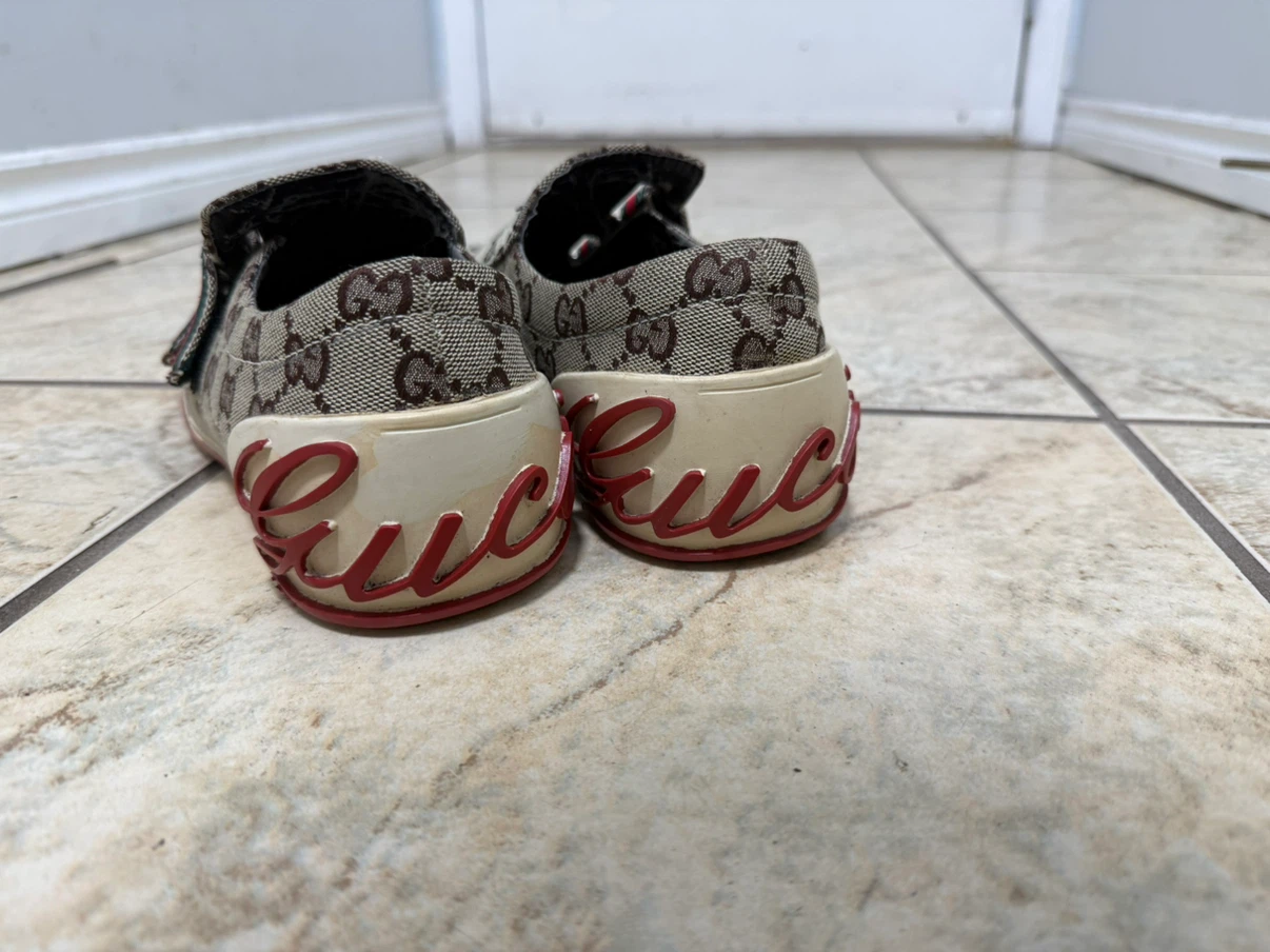Gucci Monogram Canvas Slip-On Sneakers - photo 3