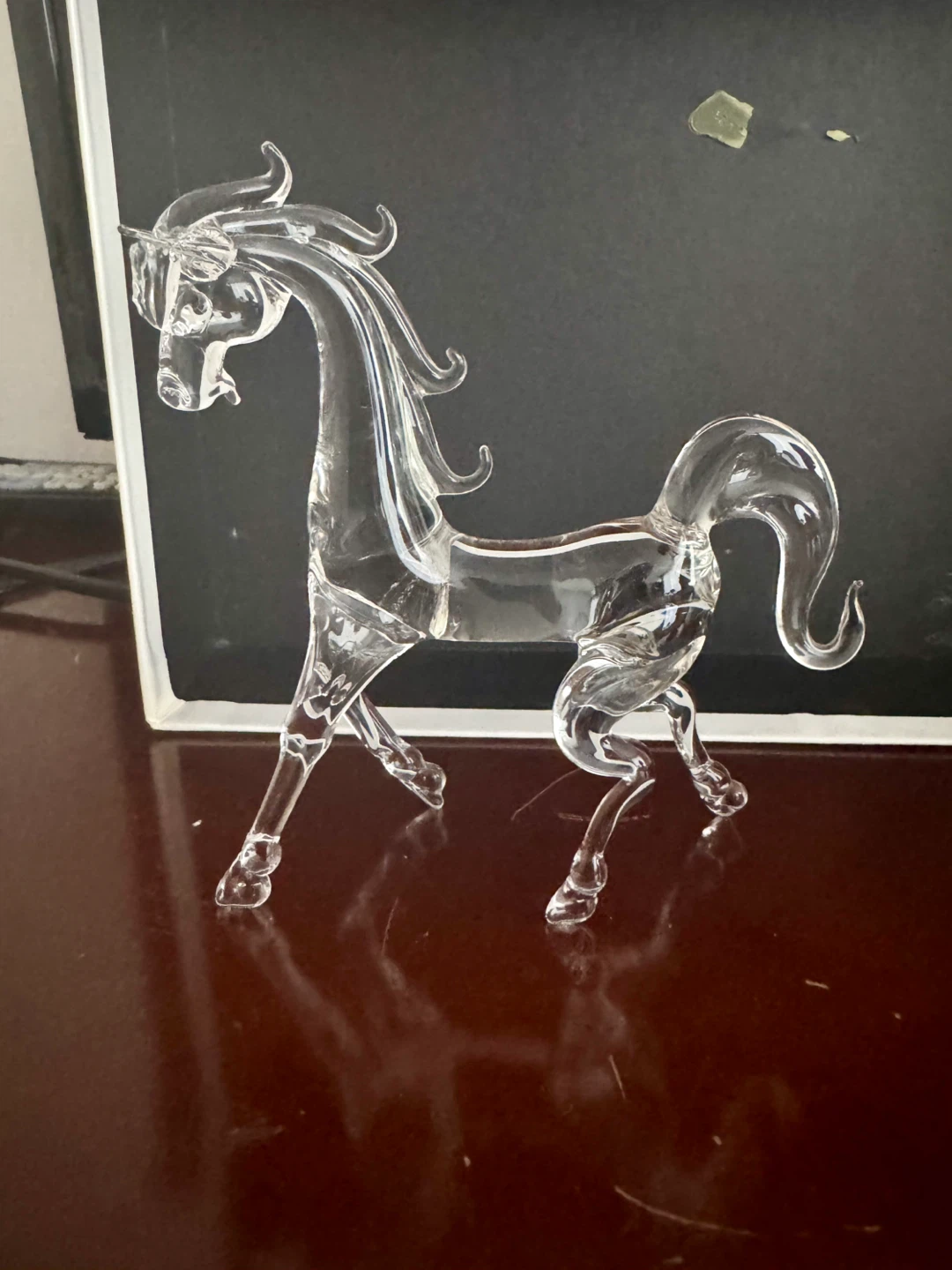 Clear Glass Horse Figurine