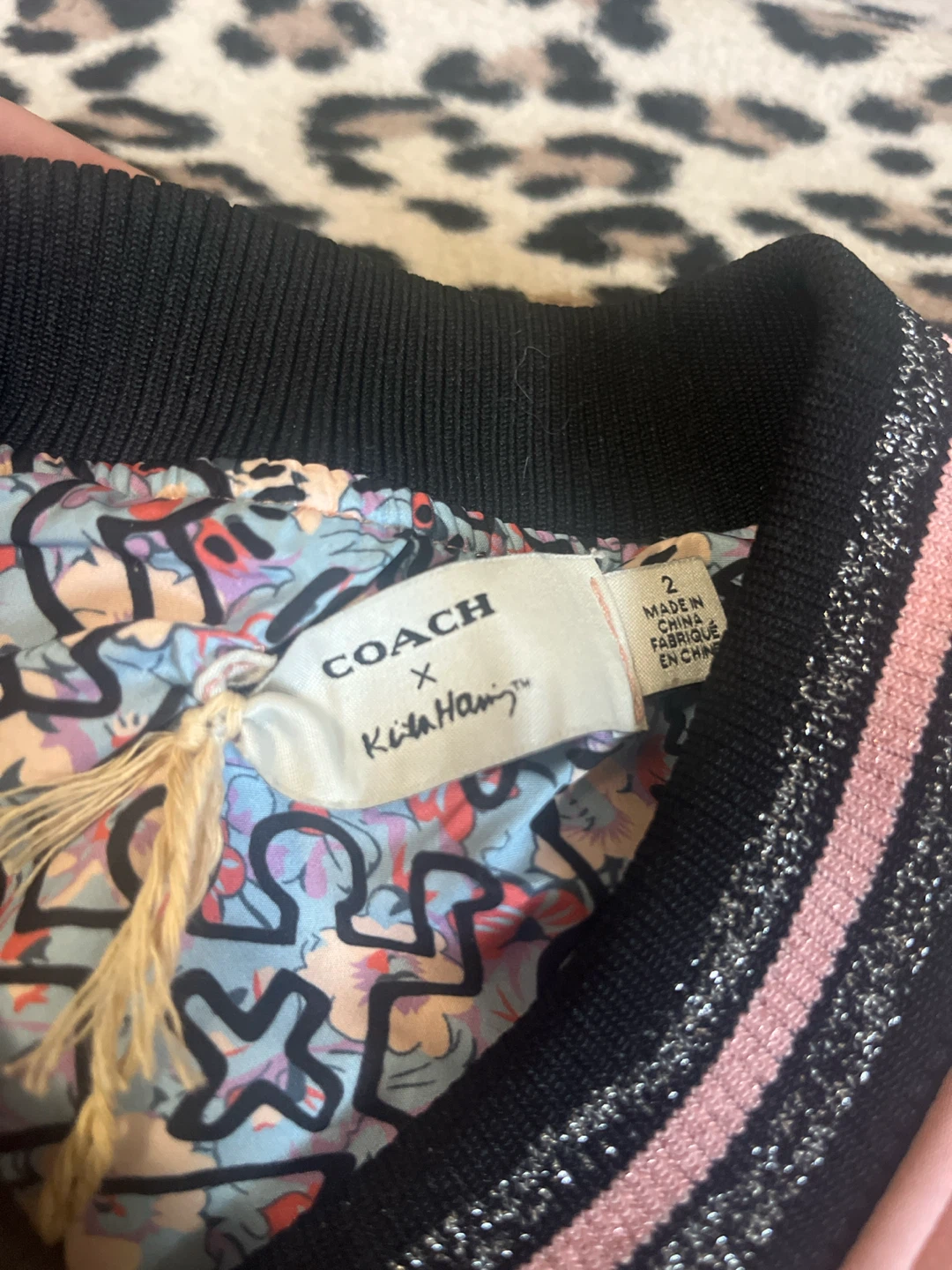 COACH x Keith Haring Pink Bomber Jacket Size 2 - photo 2