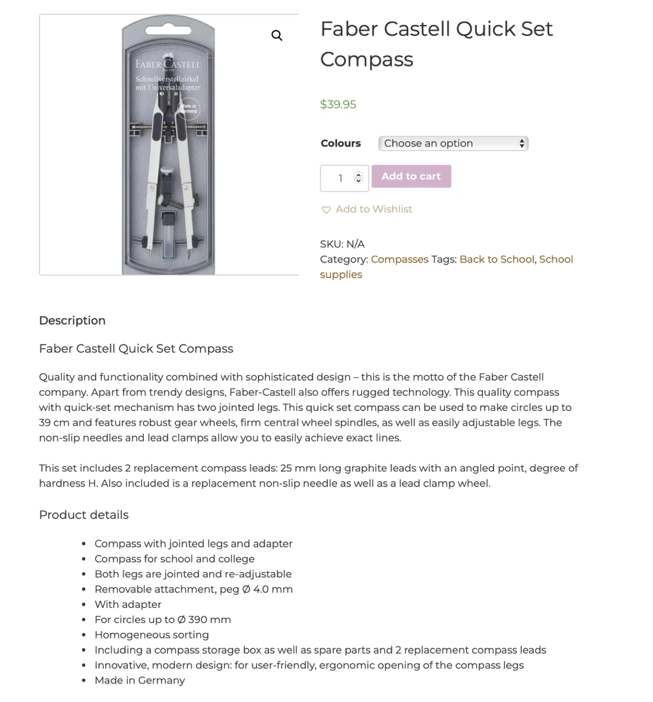 Faber-Castell Quick Set Compass - New - photo 4