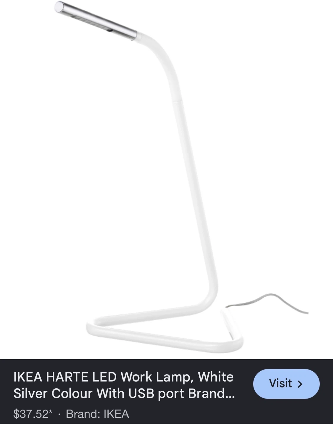 IKEA HÅRTE LED Desk Work Lamp USB Powered - photo 4