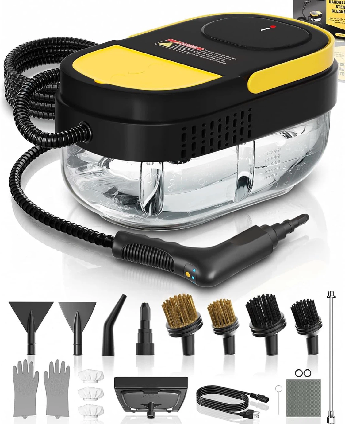 Limpiador a vapor portátil Gautye con 15 accesorios