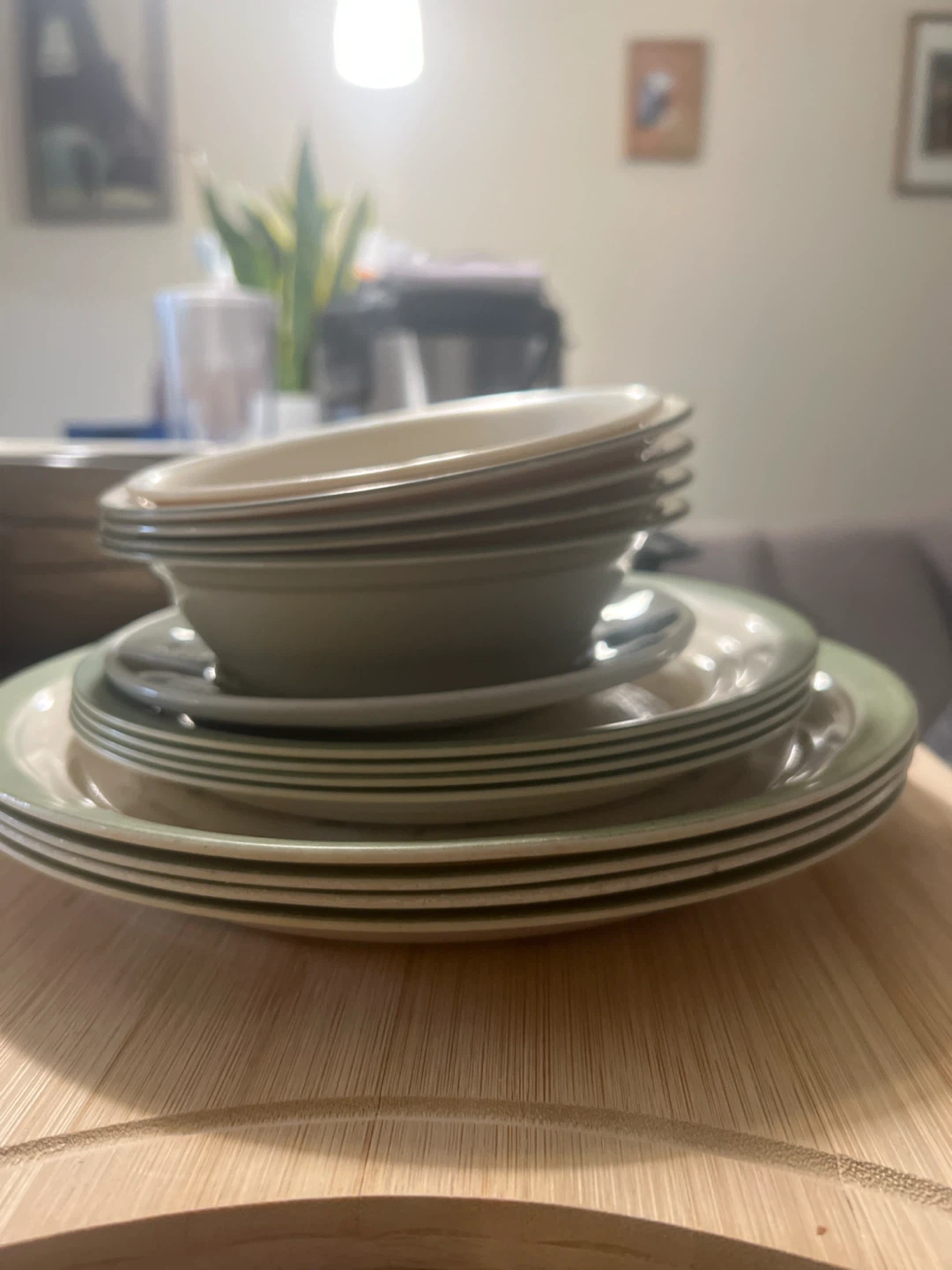 Stack of Dinner Plates and Bowls
