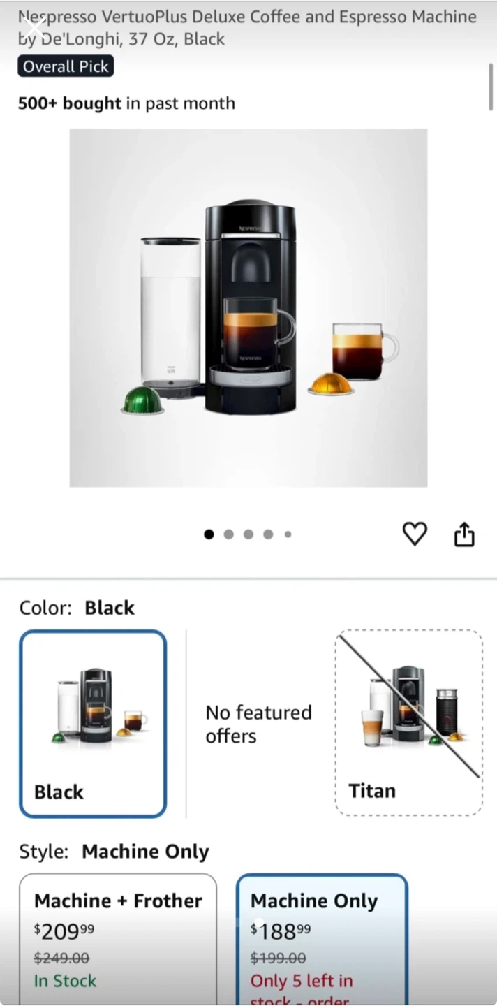 Nespresso VertuoPlus Deluxe Coffee and Espresso Machine - photo 2