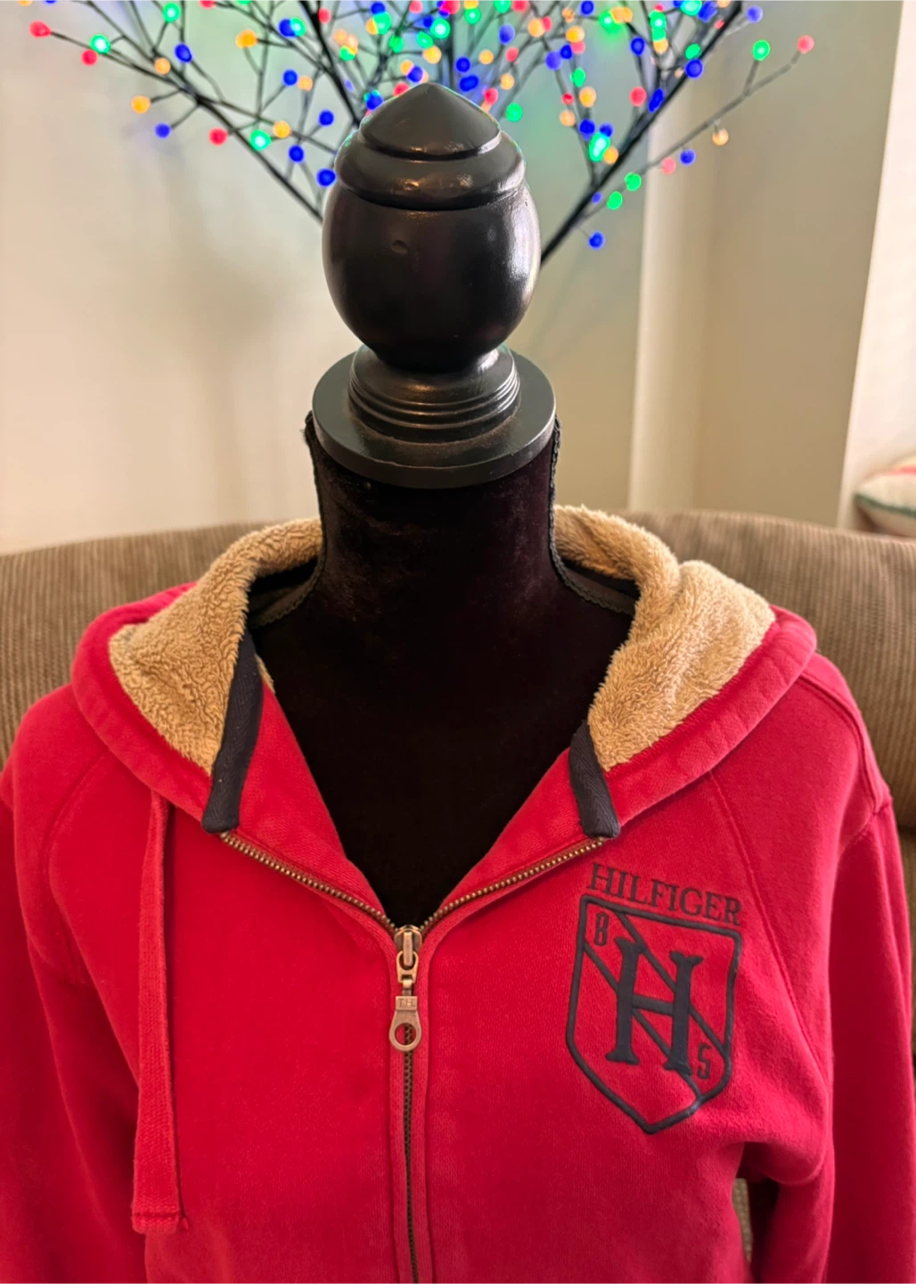 ✨✨Tommy Hilfiger Red Sherpa Lined Zip-Up Hoodie - photo 2