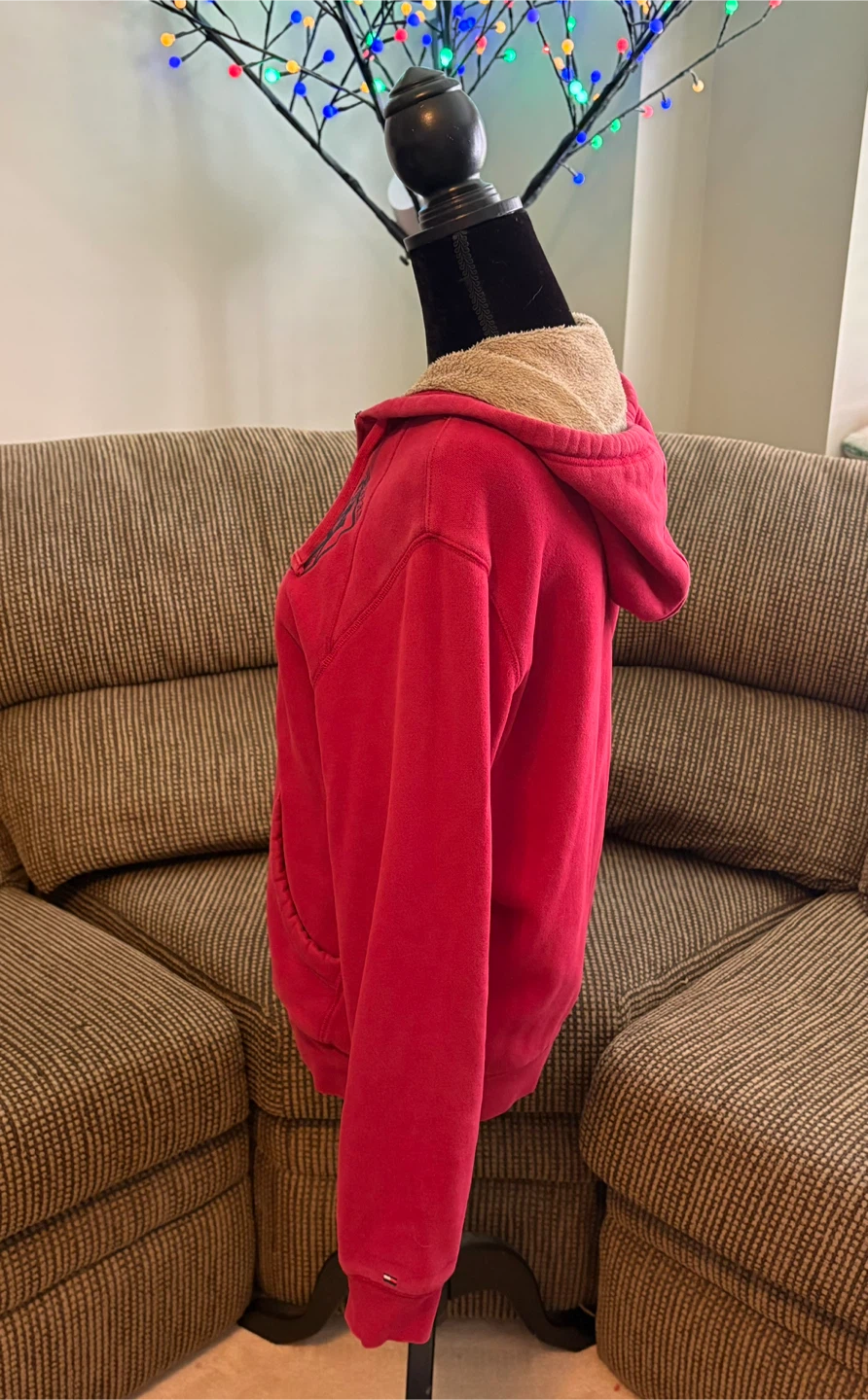 ✨✨Tommy Hilfiger Red Sherpa Lined Zip-Up Hoodie - photo 5