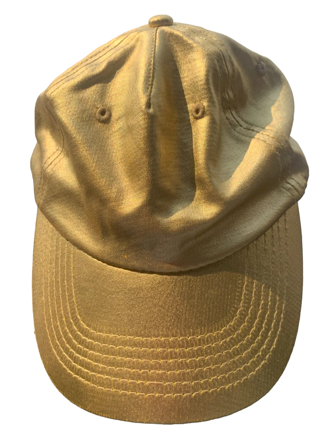 Gold Metallic Fabric Baseball Cap