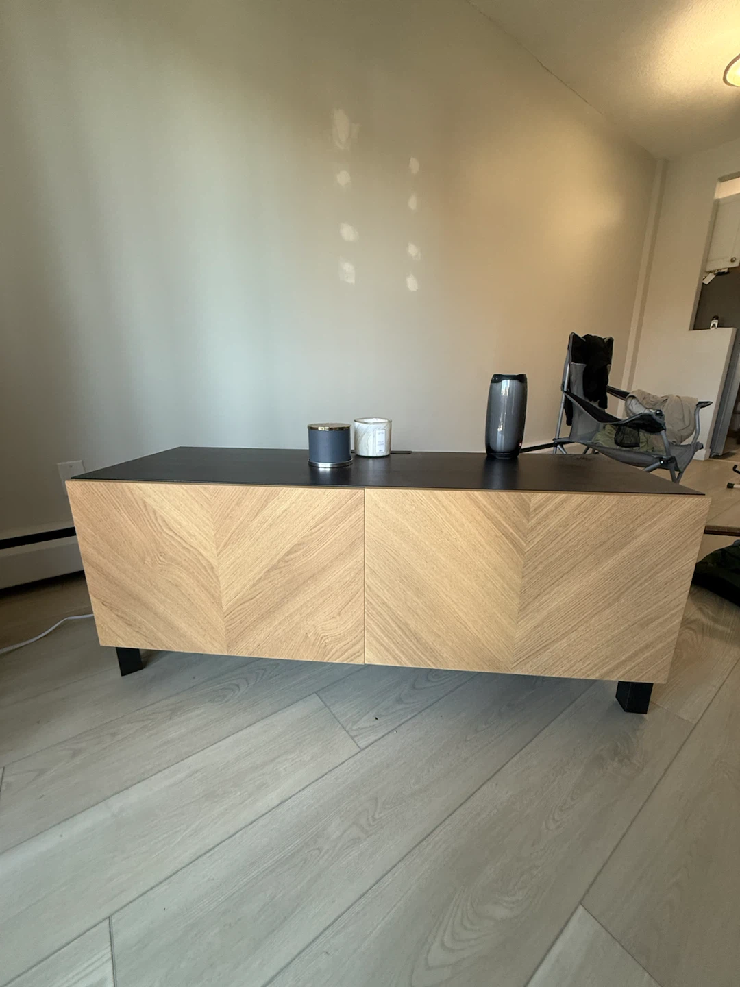 Black and Wood Two-Door Cabinet - photo 2