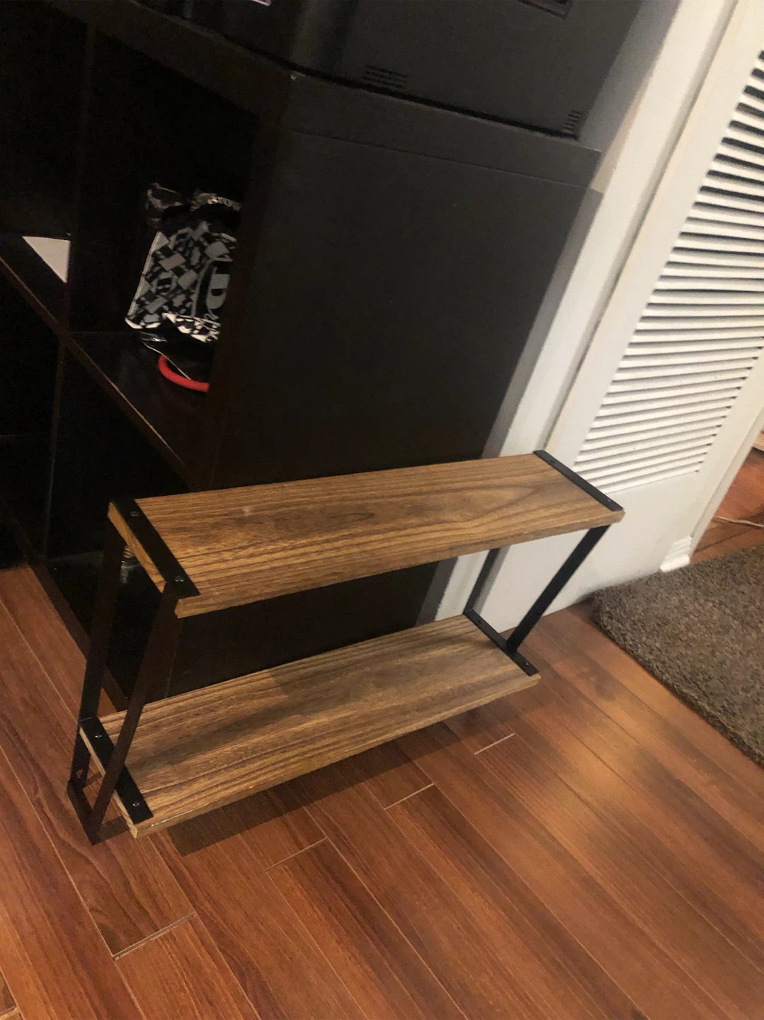 2-Tier Wood and Metal small shelf