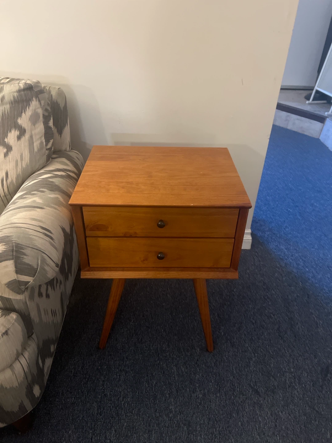 Wooden Side Table with 2 Drawers