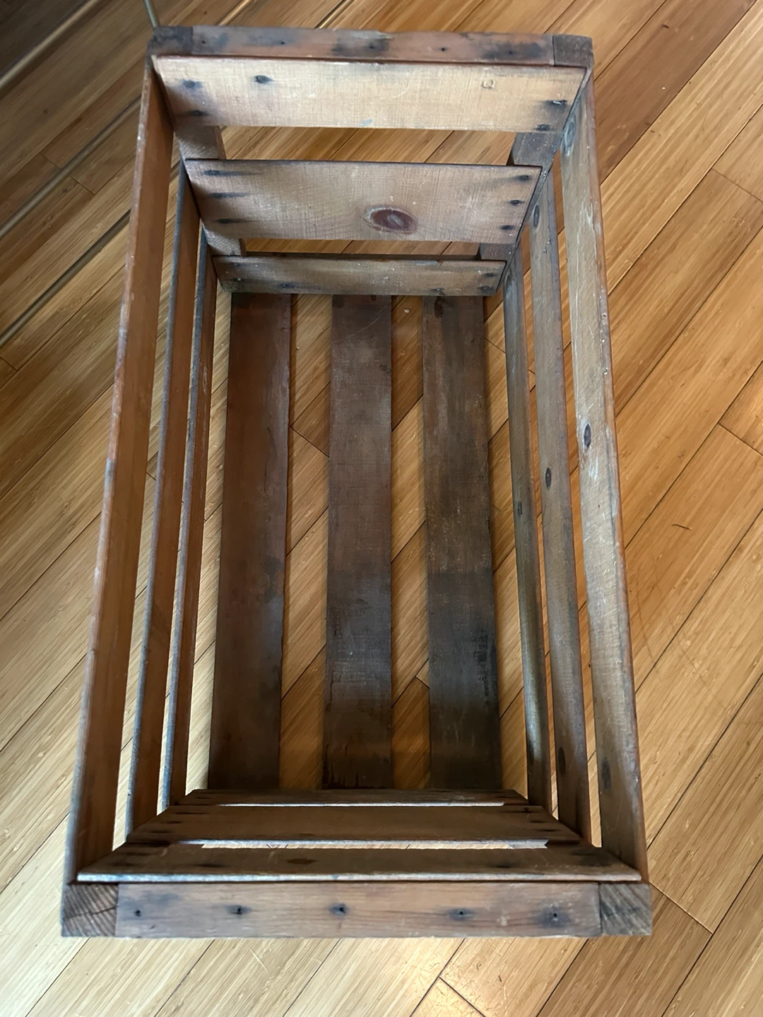 VINTAGE RUSTIC WOOD STORAGE DISPLAY CRATE ANTIQUE BOX - photo 3