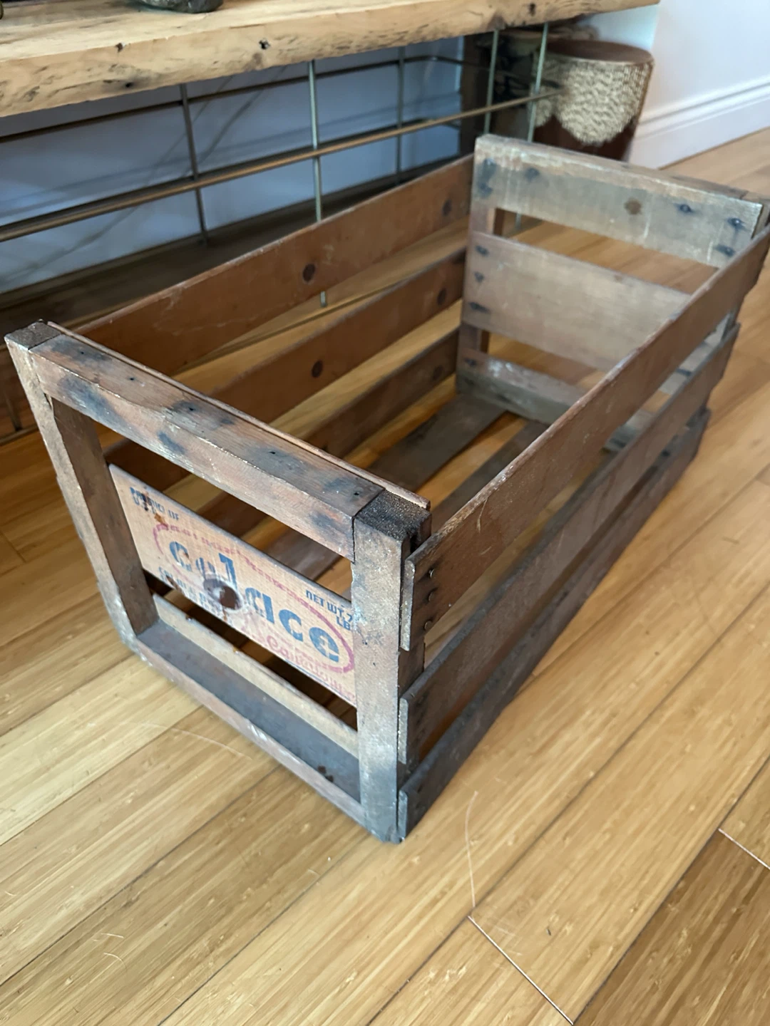 VINTAGE RUSTIC WOOD STORAGE DISPLAY CRATE ANTIQUE BOX - photo 4