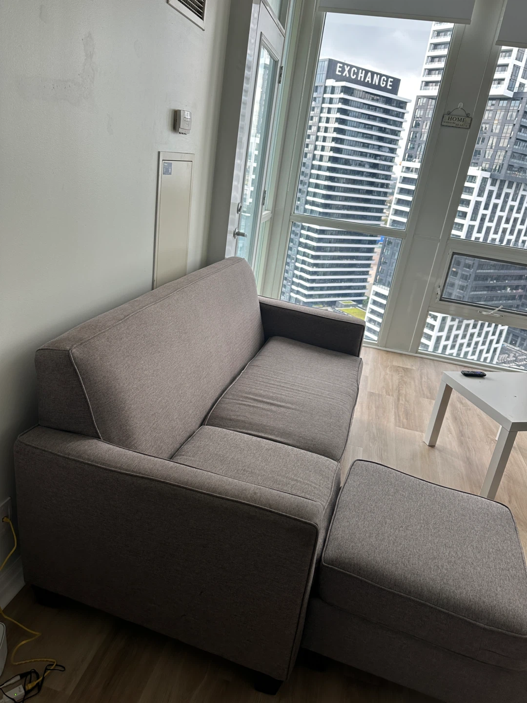 Grey triple seat with Ottoman - photo 2