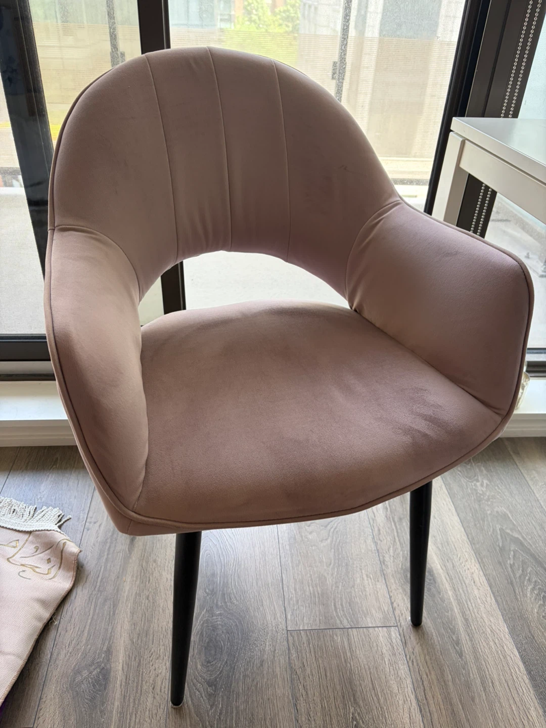 2x Structube Bailey Velvet Dining Armchair - Lavender Purple