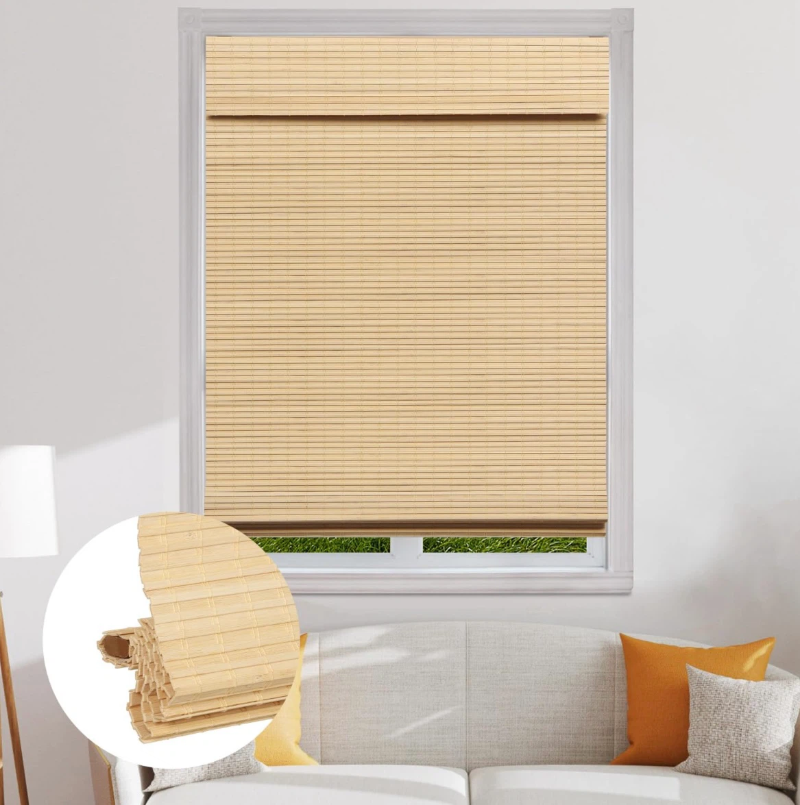 SEEYE Cordless Bamboo Roman Shades