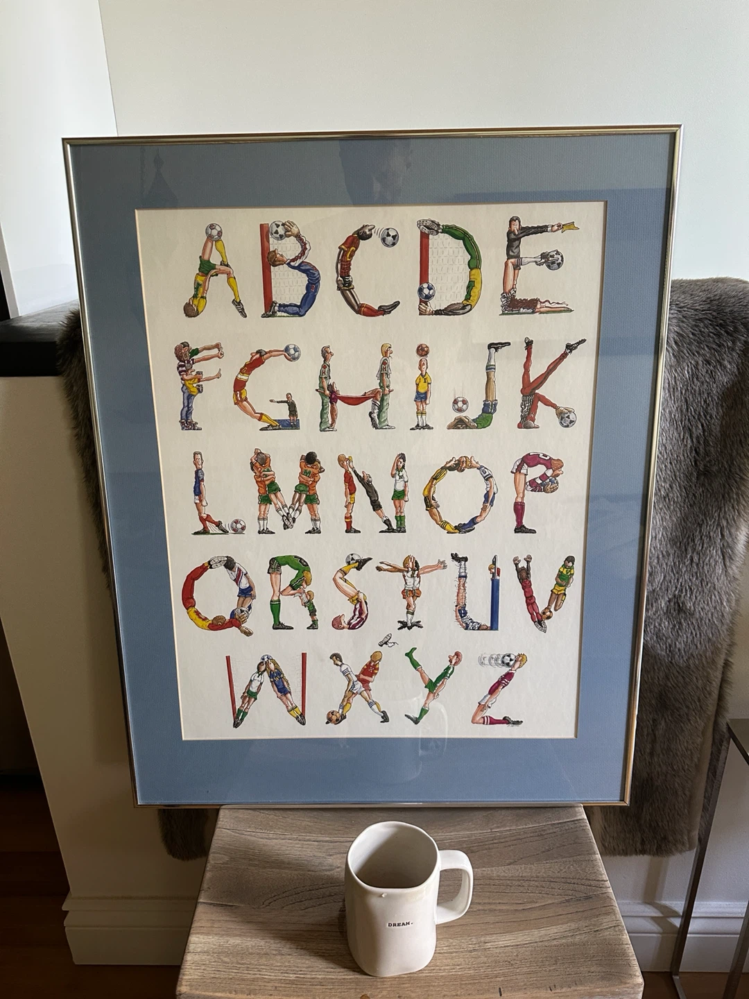 CUTE KIDS ROOM ART WORK PAINTING SOCCER ALPHABET ART WORK