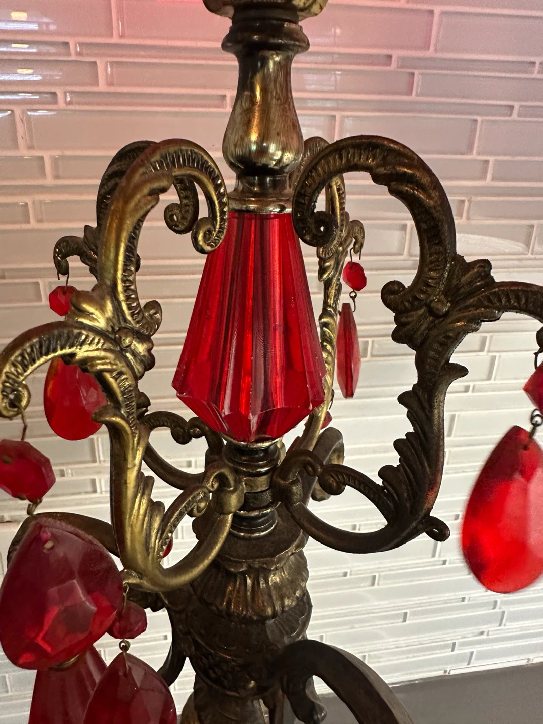 STUNNING HOLLYWOOD REGENCY BRASS CHERUBIM TABLE LAMP VINTAGE - photo 4