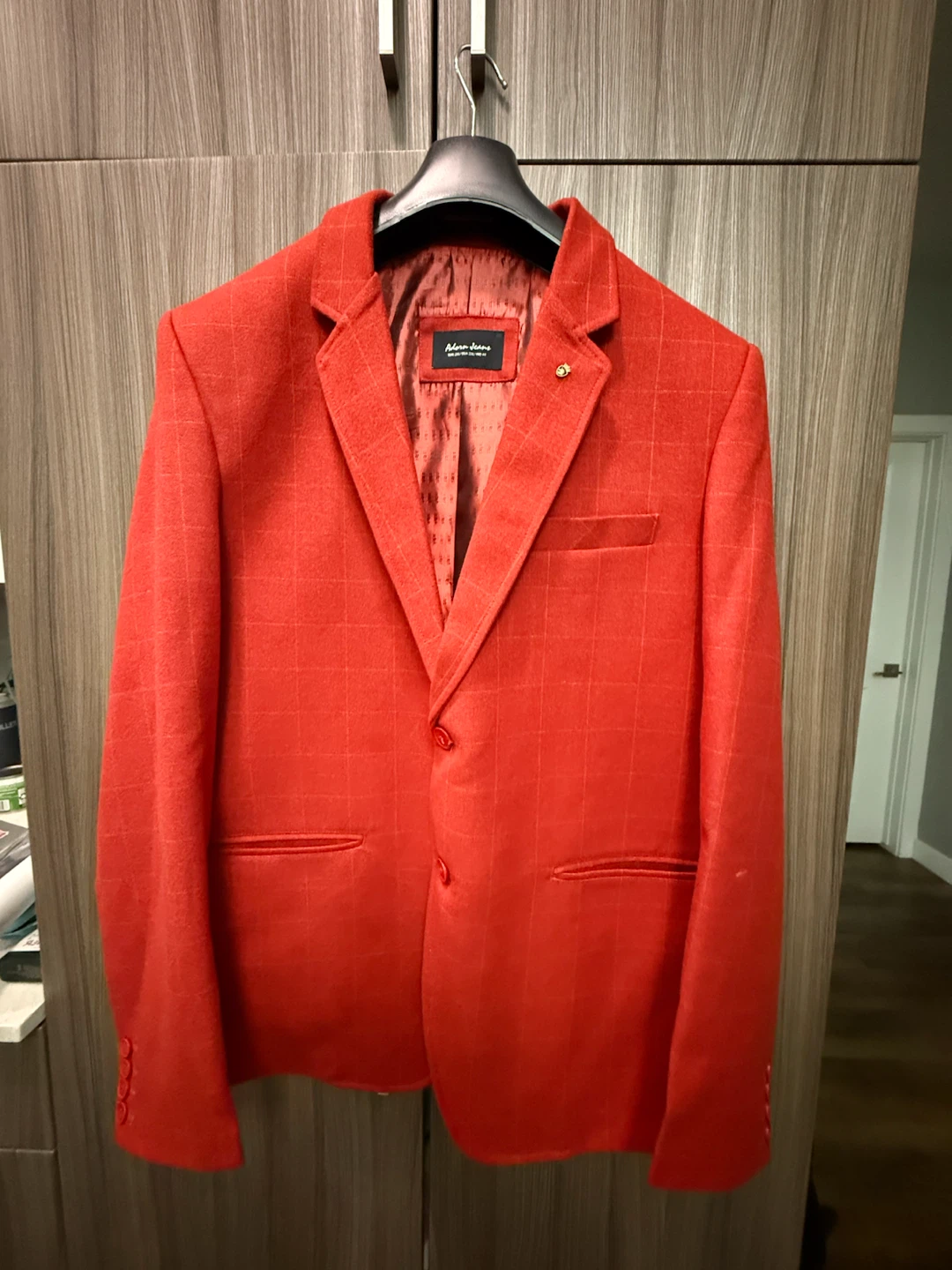 Adorn Jeans Red Plaid Blazer - Size 2XL