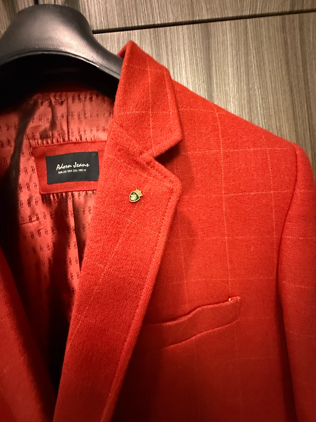 Adorn Jeans Red Plaid Blazer - Size 2XL - photo 3