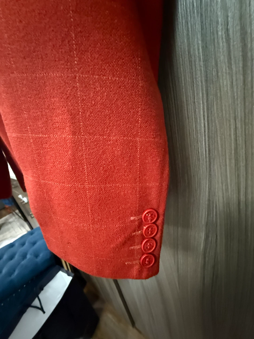 Adorn Jeans Red Plaid Blazer - Size 2XL - photo 5