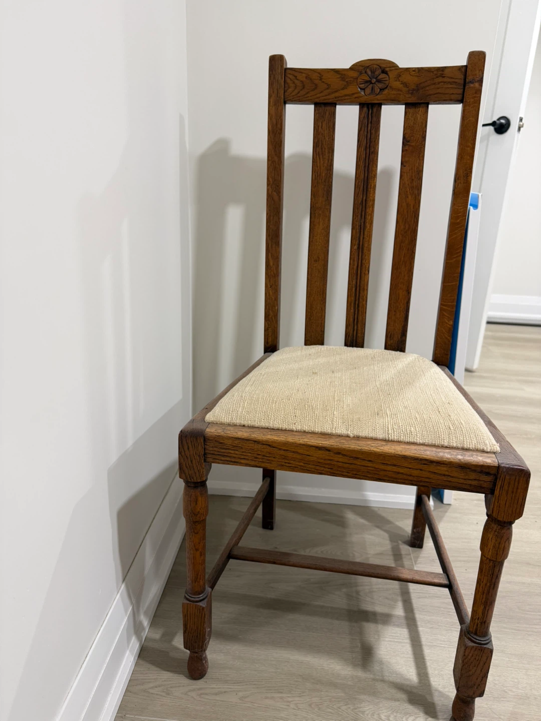 Oak Dining Chair with Upholstered Seat - photo 4