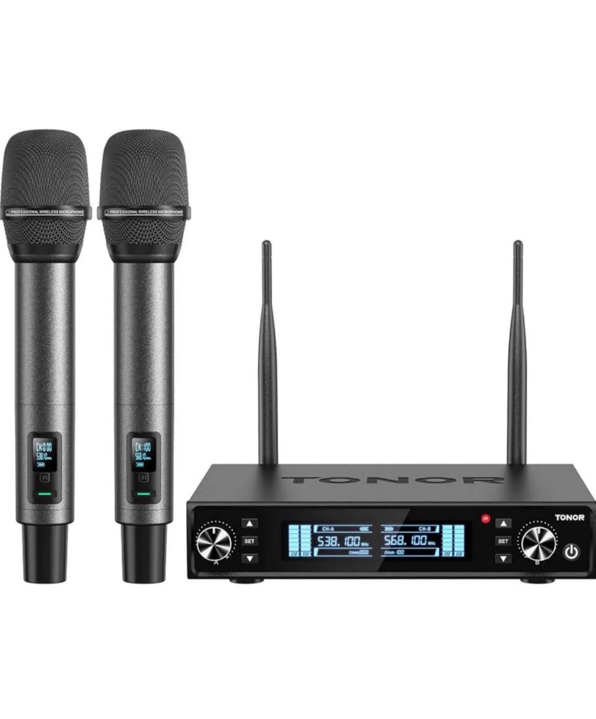 TONOR PRO-UHF Wireless Microphone System with 2 Microphones