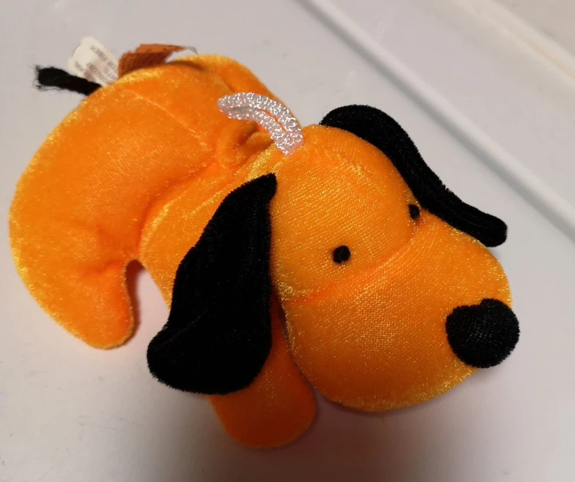 Orange Plush Dog Toy