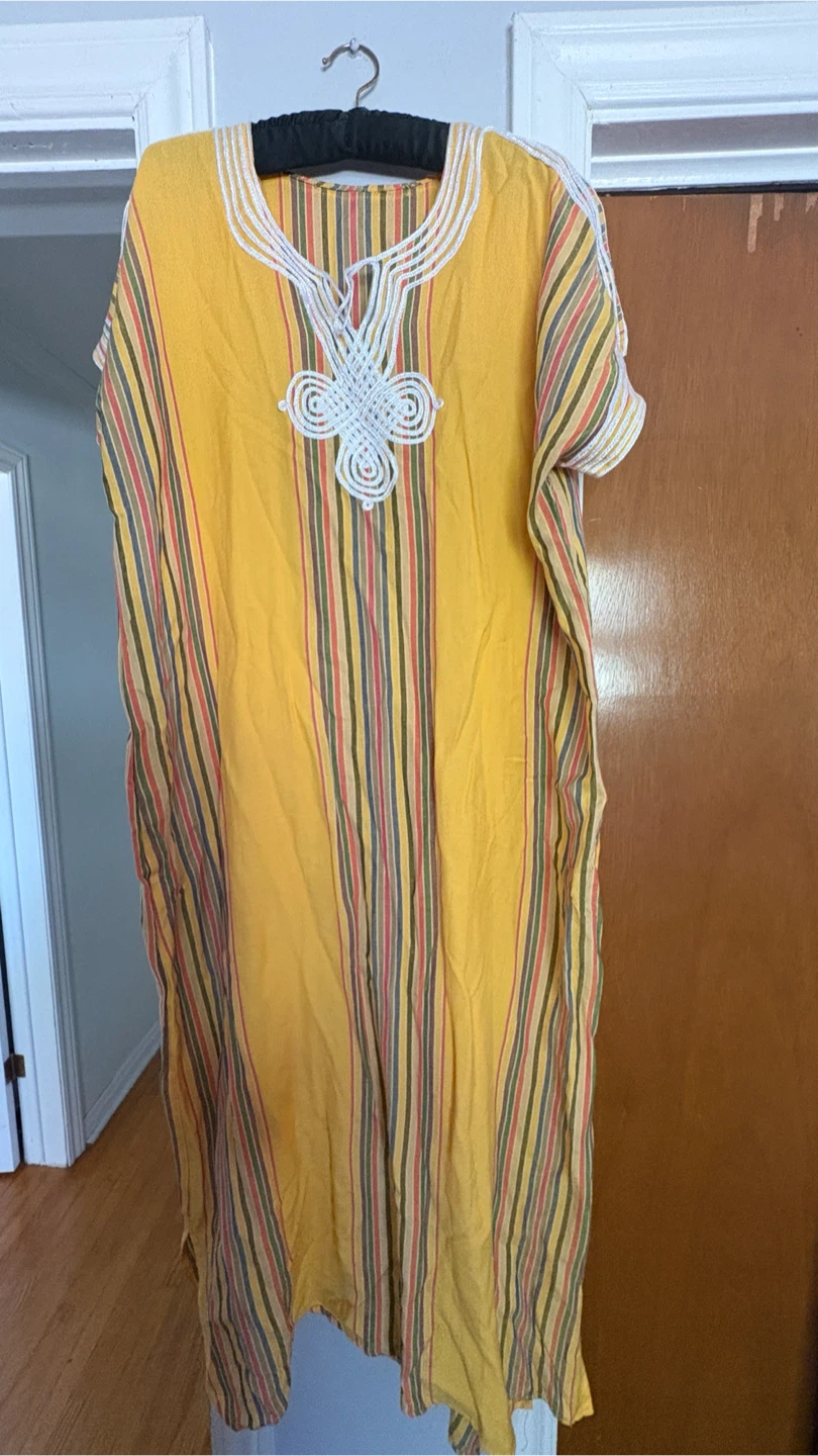 Yellow Striped Kaftan Dress - photo 2