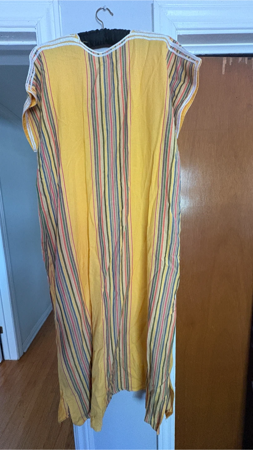 Yellow Striped Kaftan Dress - photo 4