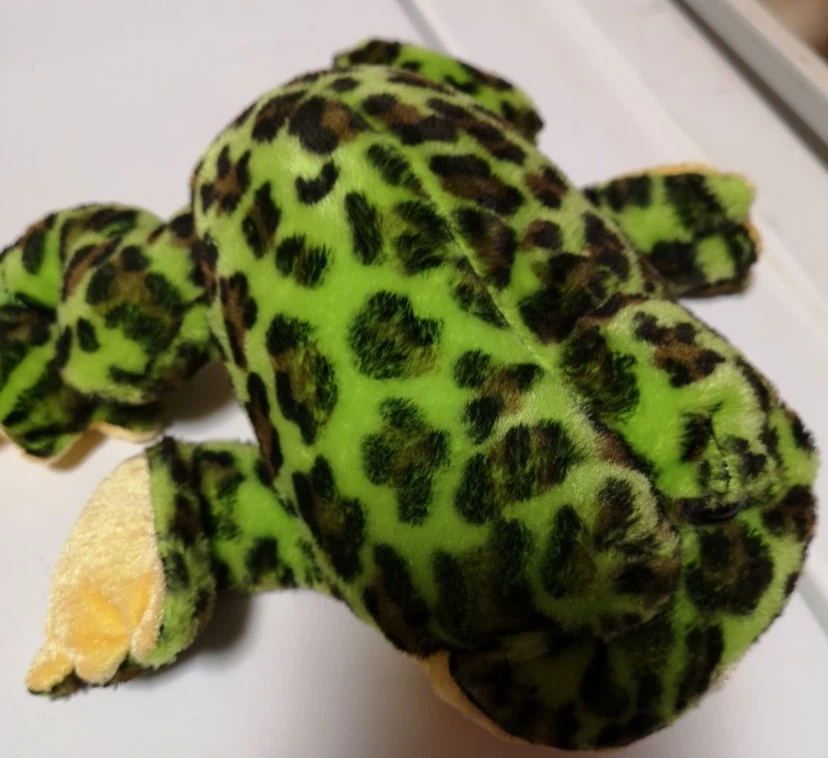 Plush Frog Toy with Leopard Print
