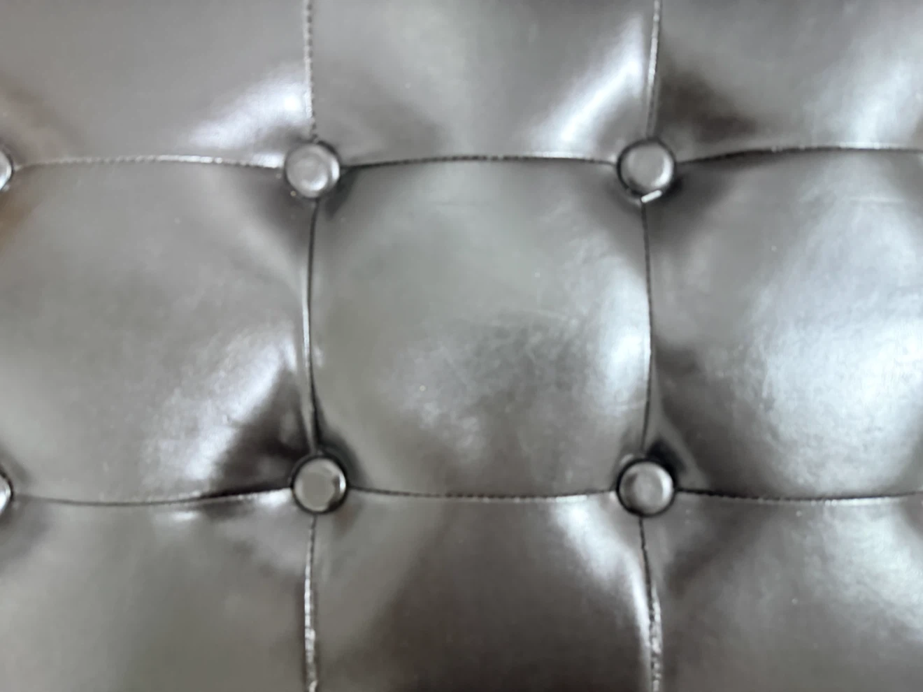 Tufted Faux Leather Storage Ottoman Bench