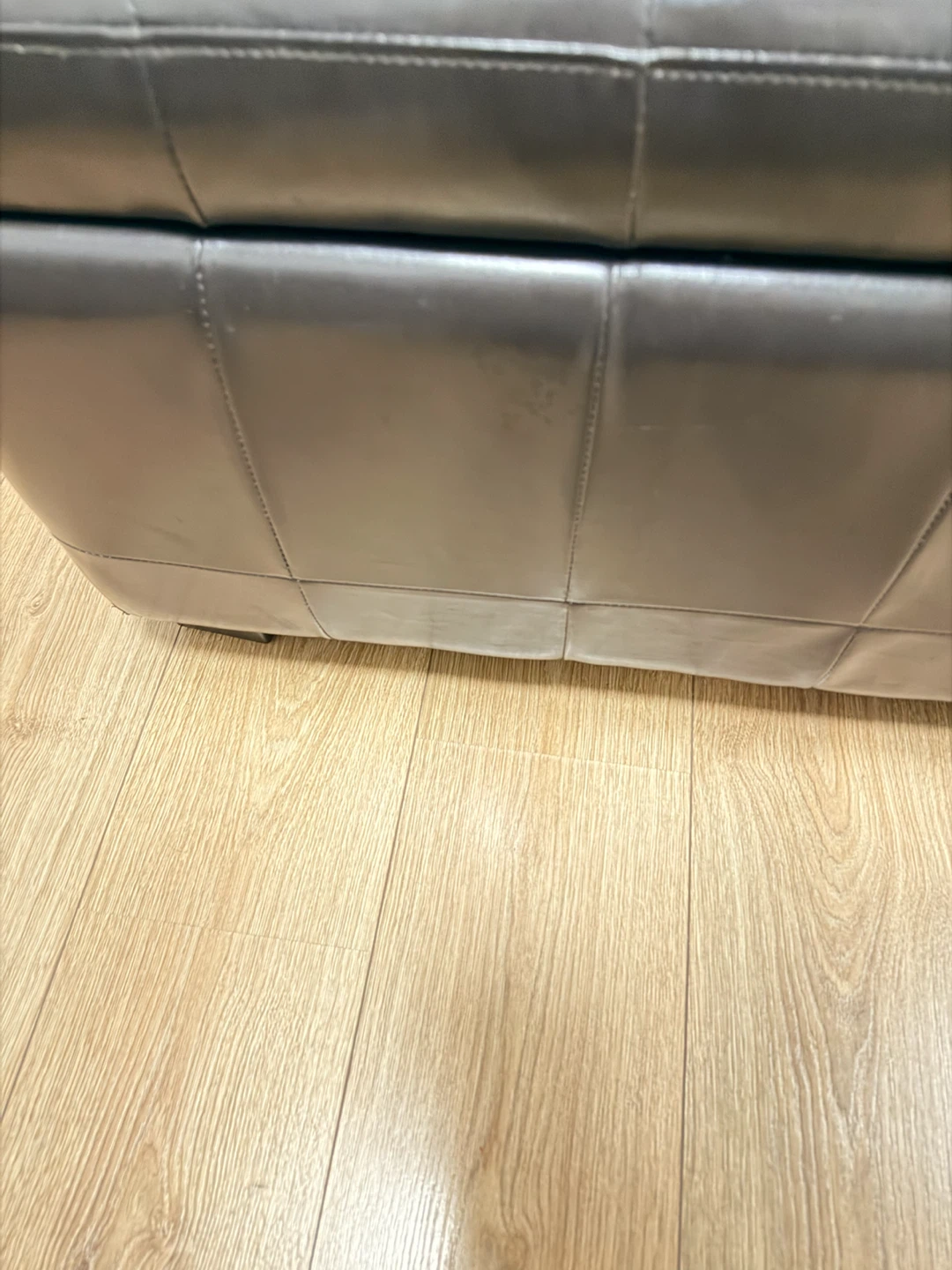 Tufted Faux Leather Storage Ottoman Bench - photo 2