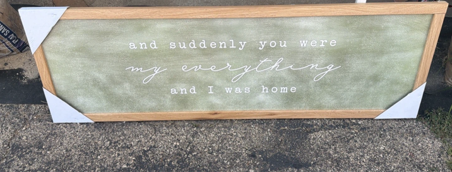 Wooden Framed Wall Art Sign