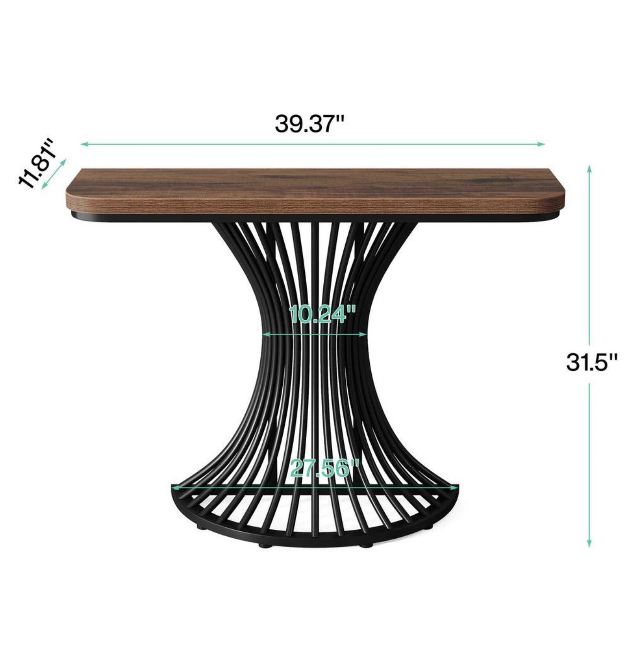 Console Table - Dark Wood and Black Metal - photo 3
