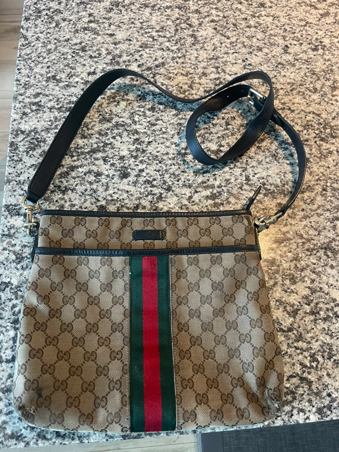 Gucci Monogrammed Canvas Shoulder Bag